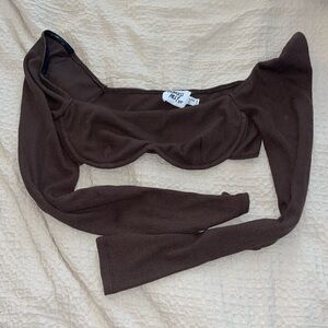 Becca long sleeve top Princess Polly long sleeve brown crop top